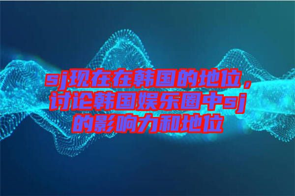 sj現(xiàn)在在韓國(guó)的地位，討論韓國(guó)娛樂圈中sj的影響力和地位