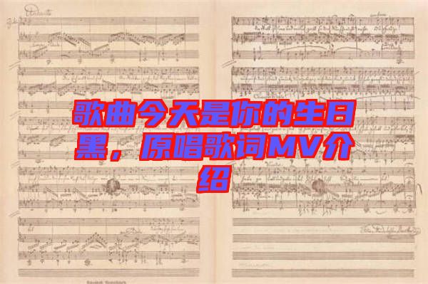 歌曲今天是你的生日黑，原唱歌詞MV介紹