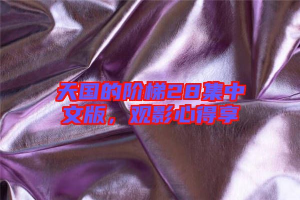 天國的階梯28集中文版，觀影心得享