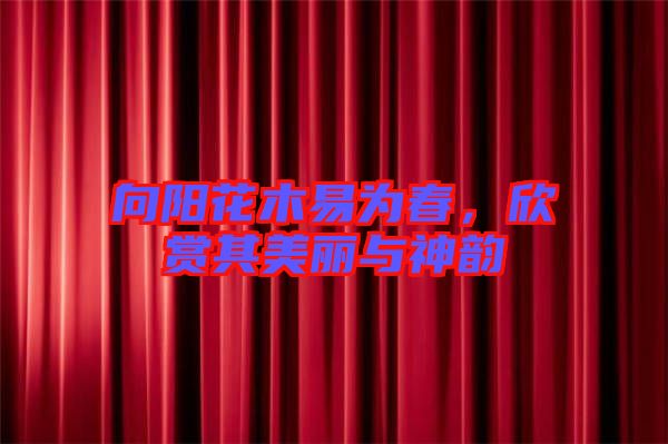 向陽花木易為春，欣賞其美麗與神韻