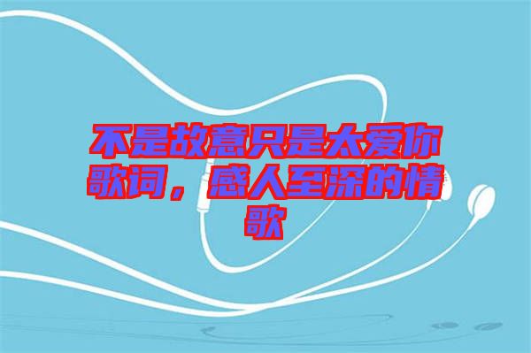 不是故意只是太愛你歌詞，感人至深的情歌