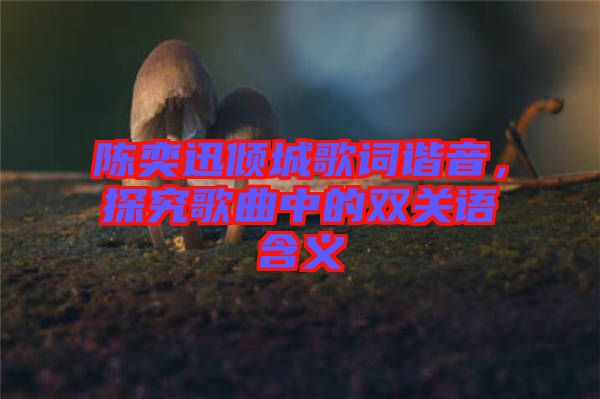 陳奕迅傾城歌詞諧音，探究歌曲中的雙關(guān)語含義