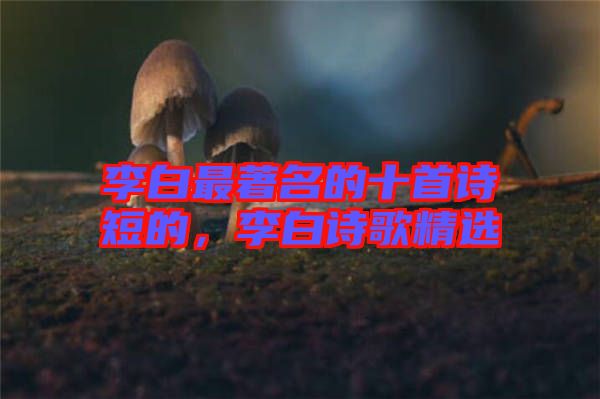 李白最著名的十首詩短的，李白詩歌精選