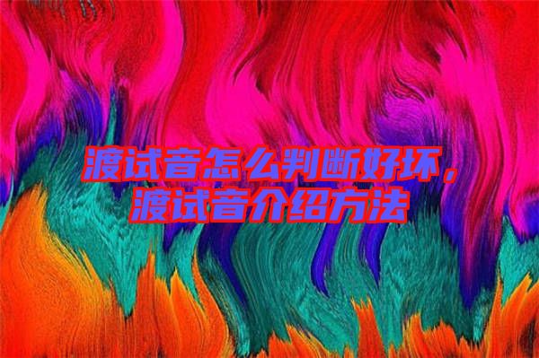 渡試音怎么判斷好壞，渡試音介紹方法