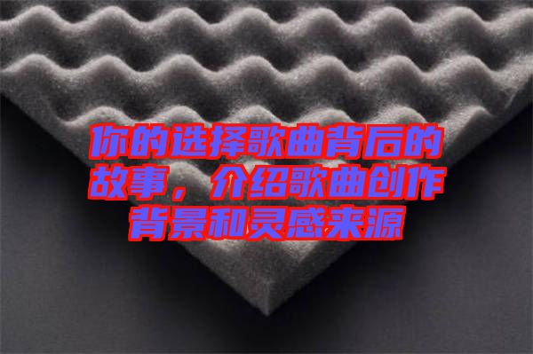 你的選擇歌曲背后的故事，介紹歌曲創(chuàng)作背景和靈感來源