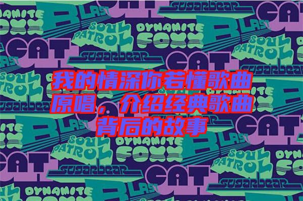 我的情深你若懂歌曲原唱，介紹經(jīng)典歌曲背后的故事