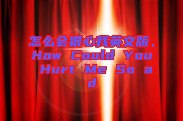 怎么會狠心我英文版，How Could You Hurt Me So ad