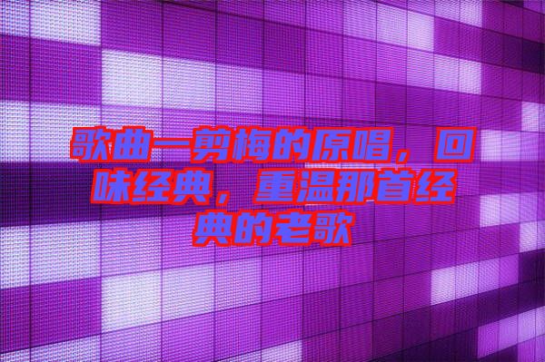 歌曲一剪梅的原唱，回味經(jīng)典，重溫那首經(jīng)典的老歌