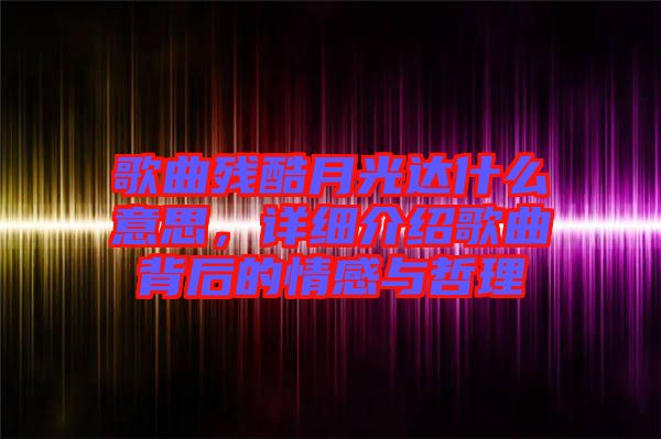 歌曲殘酷月光達什么意思，詳細介紹歌曲背后的情感與哲理