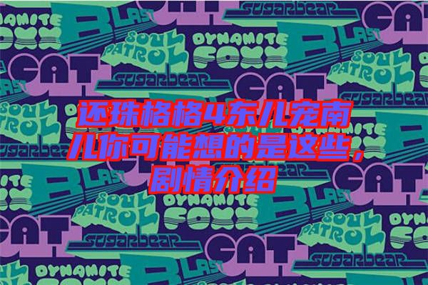 還珠格格4東兒寵南兒你可能想的是這些，劇情介紹