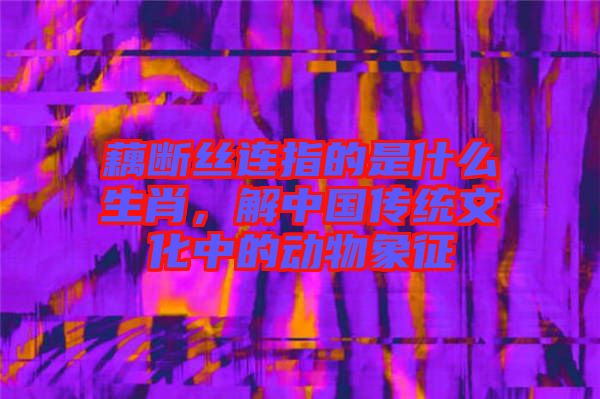 藕斷絲連指的是什么生肖，解中國傳統(tǒng)文化中的動(dòng)物象征