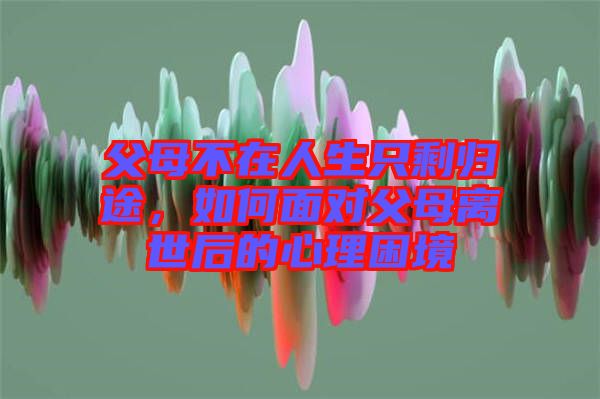 父母不在人生只剩歸途，如何面對父母離世后的心理困境