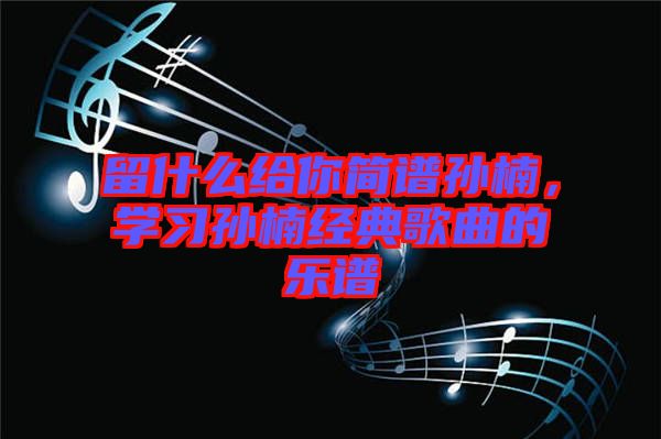 留什么給你簡譜孫楠，學(xué)習(xí)孫楠經(jīng)典歌曲的樂譜