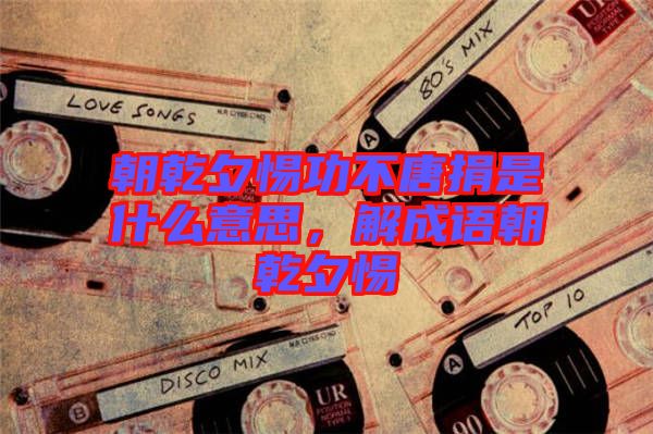 朝乾夕惕功不唐捐是什么意思，解成語朝乾夕惕