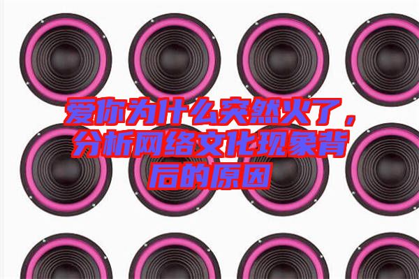 愛你為什么突然火了，分析網(wǎng)絡(luò)文化現(xiàn)象背后的原因