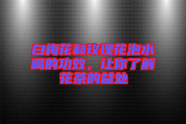 白梅花和玫瑰花泡水喝的功效，讓你了解花茶的益處