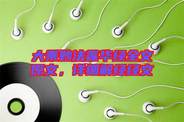 大乘妙法蓮華經(jīng)全文原文，詳細(xì)解經(jīng)經(jīng)文