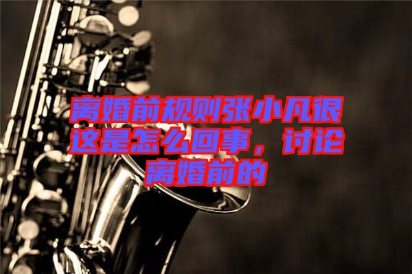 離婚前規(guī)則張小凡很這是怎么回事，討論離婚前的