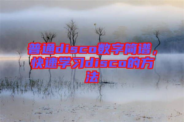 普通disco數(shù)字簡譜，快速學習disco的方法