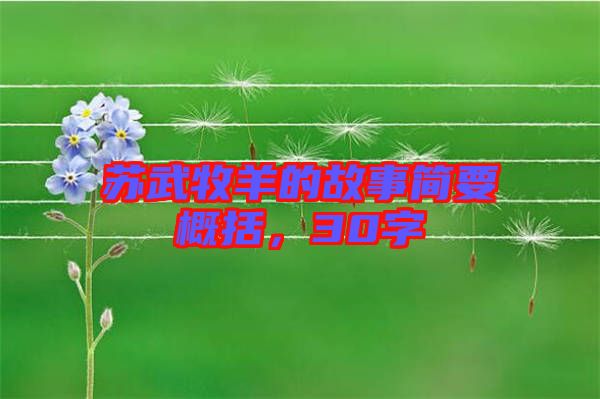 蘇武牧羊的故事簡要概括，30字