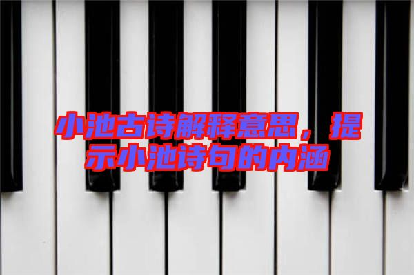 小池古詩解釋意思，提示小池詩句的內(nèi)涵