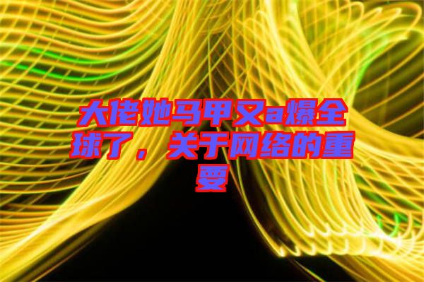 大佬她馬甲又a爆全球了，關于網絡的重要
