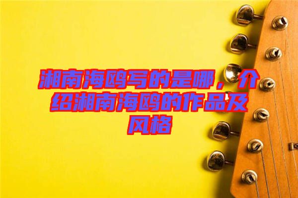湘南海鷗寫的是哪，介紹湘南海鷗的作品及風格
