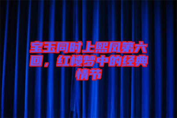 寶玉同時(shí)上熙鳳第六回，紅樓夢(mèng)中的經(jīng)典情節(jié)