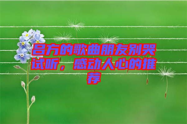 呂方的歌曲朋友別哭試聽(tīng)，感動(dòng)人心的推薦