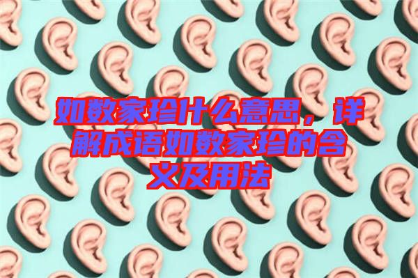 如數(shù)家珍什么意思，詳解成語(yǔ)如數(shù)家珍的含義及用法