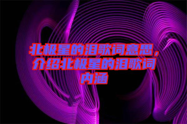 北極星的淚歌詞意思，介紹北極星的淚歌詞內涵