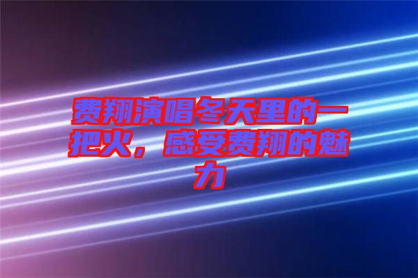 費翔演唱冬天里的一把火，感受費翔的魅力