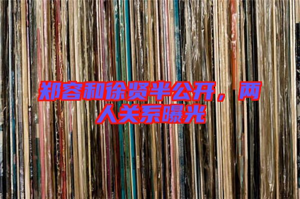 鄭容和徐賢半公開，兩人關(guān)系曝光