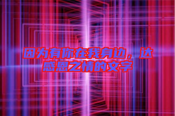 因為有你在我身邊，達感恩之情的文字