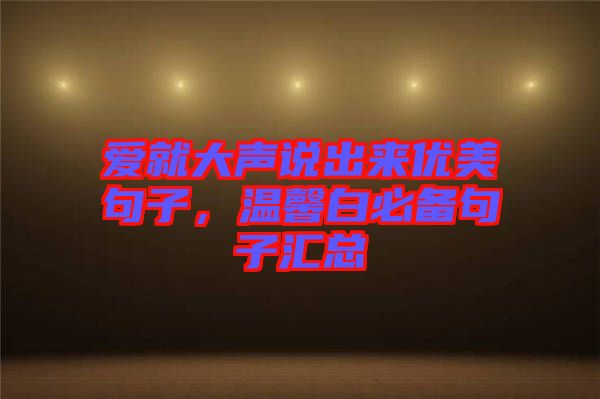 愛就大聲說出來優(yōu)美句子，溫馨白必備句子匯總