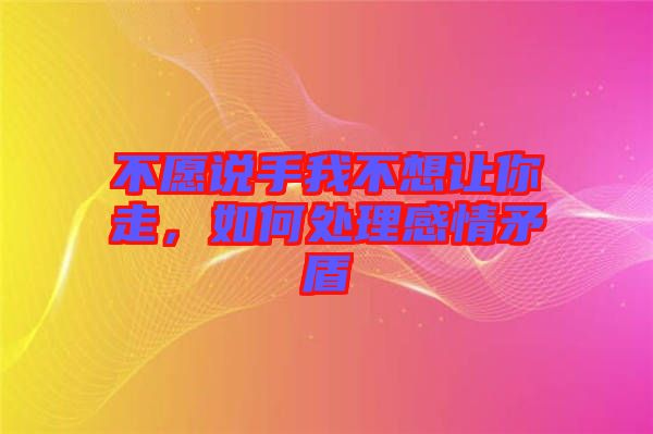 不愿說手我不想讓你走，如何處理感情矛盾