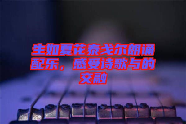 生如夏花泰戈爾朗誦配樂，感受詩歌與的交融