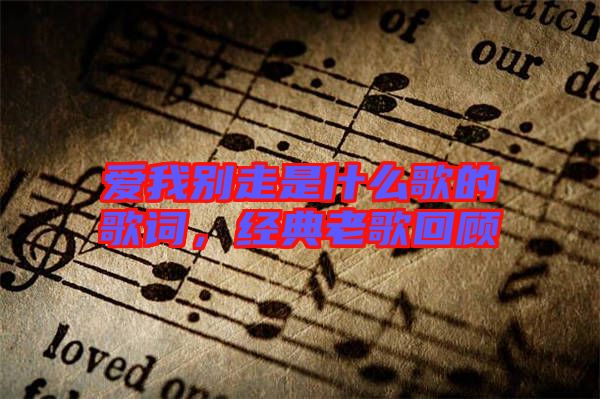 愛我別走是什么歌的歌詞，經(jīng)典老歌回顧