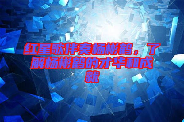 紅星歌伴奏楊彬鶴，了解楊彬鶴的才華和成就