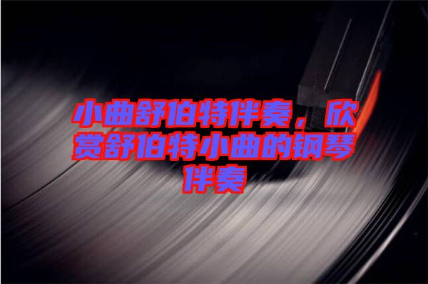 小曲舒伯特伴奏，欣賞舒伯特小曲的鋼琴伴奏