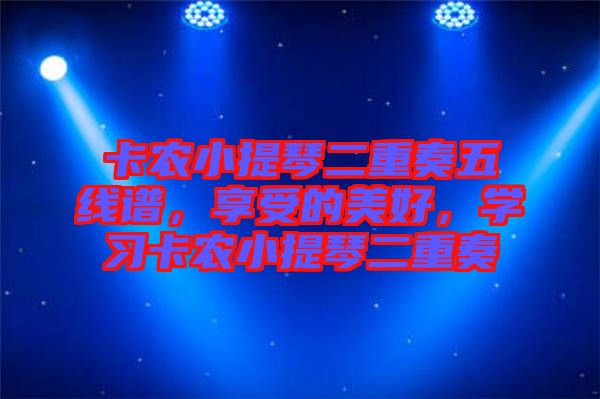 卡農(nóng)小提琴二重奏五線譜，享受的美好，學(xué)習(xí)卡農(nóng)小提琴二重奏