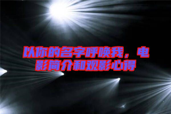 以你的名字呼喚我，電影簡介和觀影心得