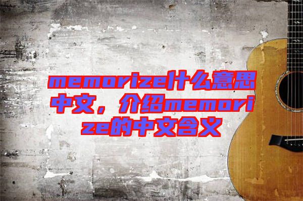 memorize什么意思中文，介紹memorize的中文含義