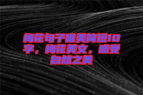 梅花句子唯美簡短10字，梅花美文，感受自然之美