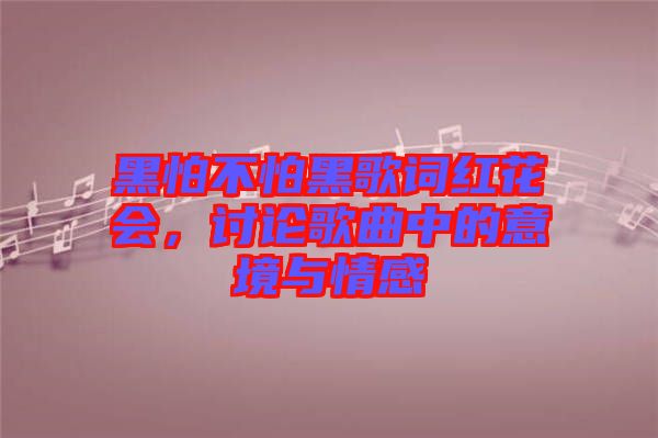 黑怕不怕黑歌詞紅花會，討論歌曲中的意境與情感
