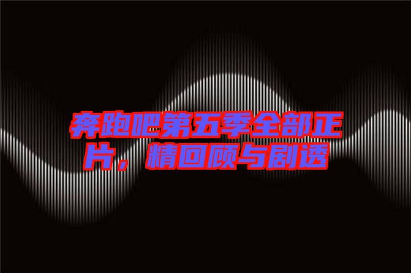 奔跑吧第五季全部正片，精回顧與劇透