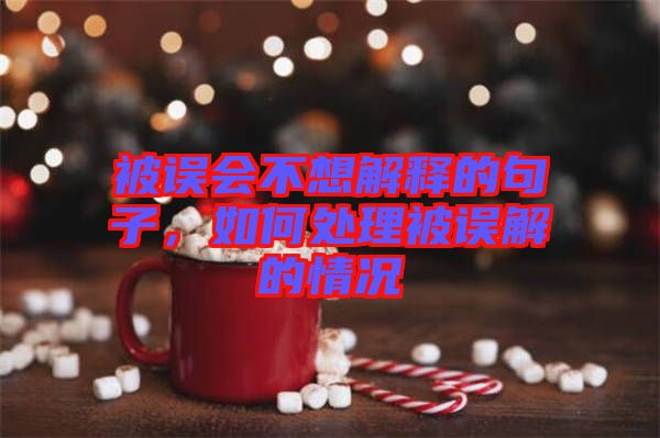 被誤會不想解釋的句子，如何處理被誤解的情況