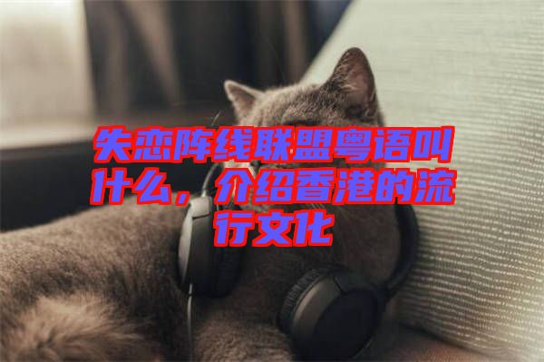 失戀陣線聯(lián)盟粵語叫什么，介紹香港的流行文化