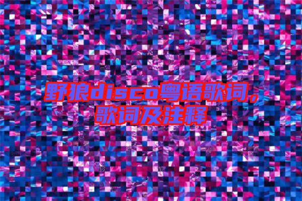 野狼disco粵語歌詞，歌詞及注釋