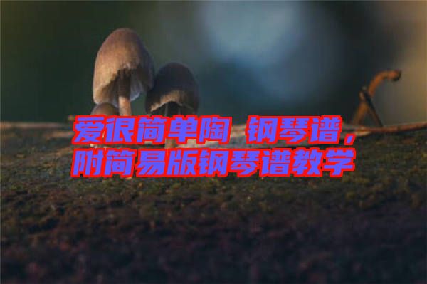 愛很簡單陶喆鋼琴譜，附簡易版鋼琴譜教學(xué)